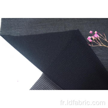Tissu en maille à rayures noires en nylon et élasthanne métallisé